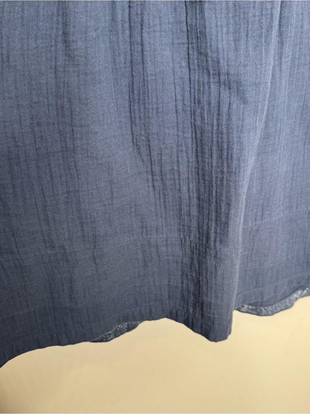 Quince Cotton Gauze Navy Blue Sleeveless Button Front Knee Length Dress Medium - Picture 4 of 7